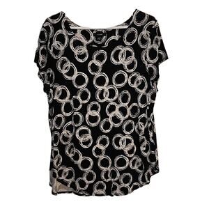 Alfani Circle Print Knit Top, XL
